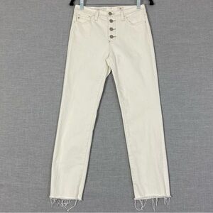 AG Adriano Goldshmied Jeans Isabelle Button Up White High Rise Crop Sz 25R